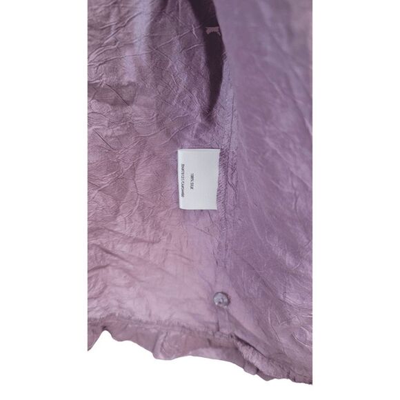 Eileen Fisher Womens Purple Open Front Button Up Silk Jacket Blazer Size Small - Picture 8 of 9